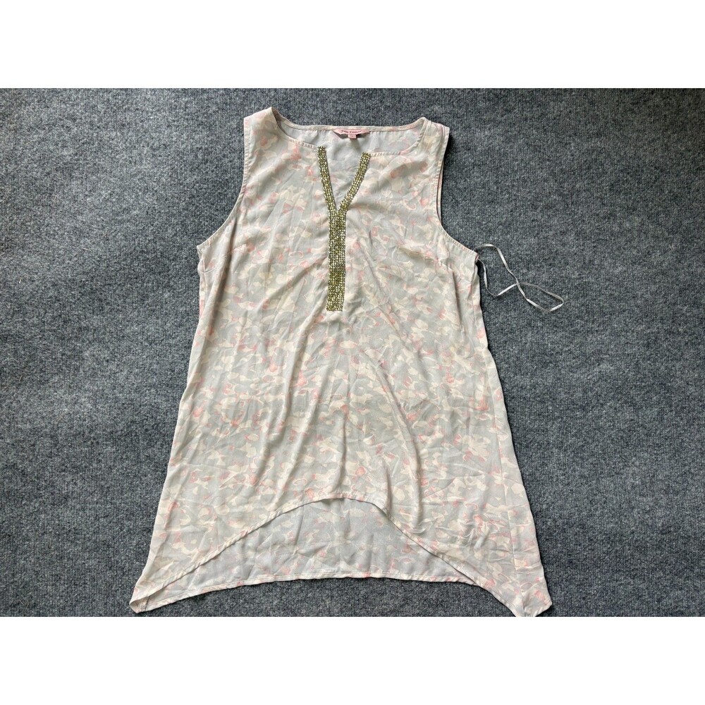 Juicy Couture Top Womens Small Pink Light Weight Shirt Blouse Embellished Y2K